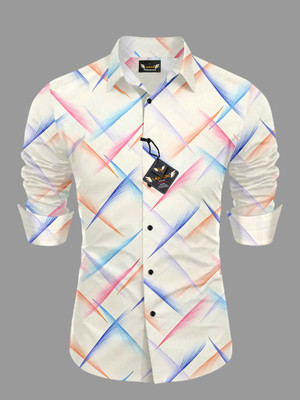 LAXBON Men Printed Festive Multicolor Shirt