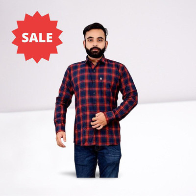 Arthz Fab Trend Men Checkered Casual White Shirt