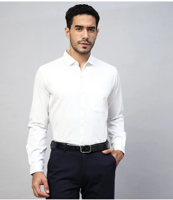 ZENE Men Solid Casual White Shirt