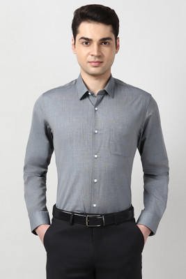 PETER ENGLAND Men Solid Formal Grey Shirt