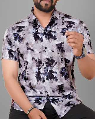 METRONAUT Men Printed Casual Grey Shirt