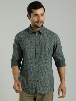 INDIAN TERRAIN Men Printed Casual Green Shirt