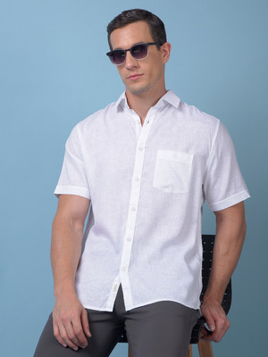 CRIMSOUNE CLUB Men Solid Casual White Shirt