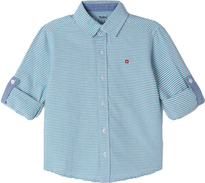 milou Boys Striped Casual Blue Shirt