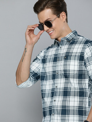 The Indian Garage Co. Men Checkered Casual White Shirt