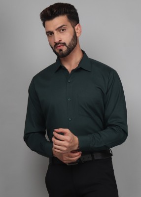 WEARWOLVES Men Solid Formal Dark Green Shirt