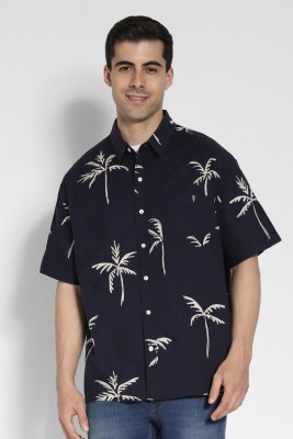 American Eagle Men Printed Casual Blue Shirt