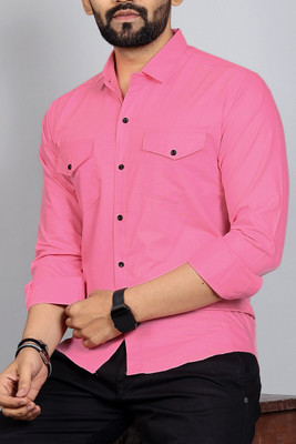 METRONAUT Men Solid Casual Pink Shirt