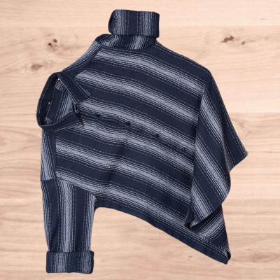 Vishuket Fashion Men Striped Formal Blue Shirt