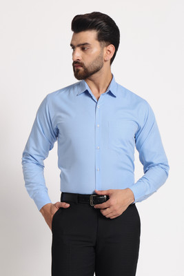 Coatside Men Solid Formal Light Blue Shirt