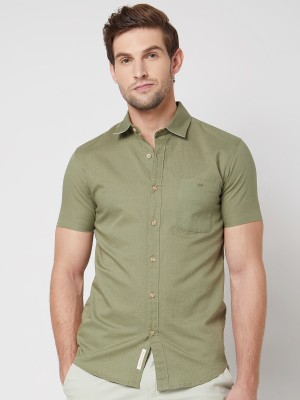 MUFTI Men Solid Casual Green Shirt