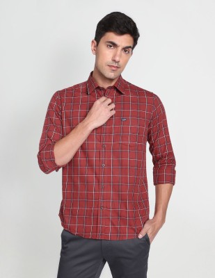 Arrow Sport Men Checkered Casual Maroon, Black, White Shirt