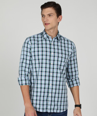 PARX Men Checkered Casual Blue Shirt