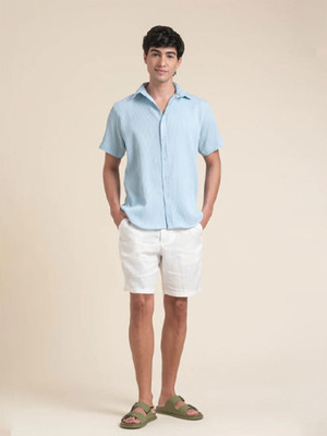 HALLSTATT Men Solid Casual Light Blue Shirt