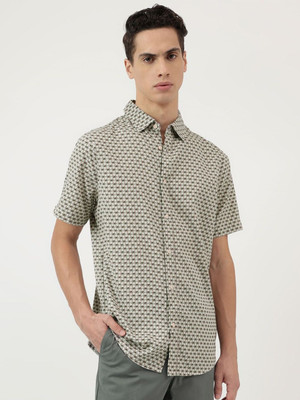 MARKS & SPENCER Men Printed Casual Brown Shirt