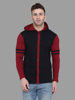 HouseOfCommon Men Solid Casual Black, Maroon Shirt