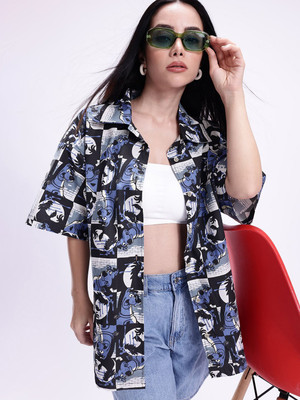 Kook N Keech Women Printed Casual Black Shirt