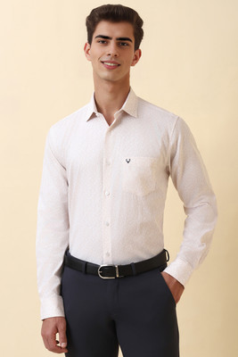 Allen Solly Men Printed Casual Beige Shirt