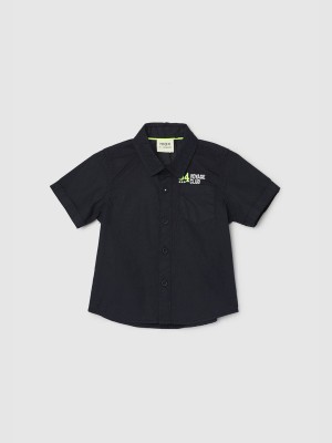 MAX Baby Boys Solid Casual Black Shirt