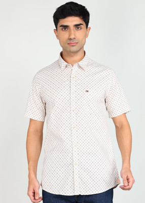 PETER ENGLAND Men Printed Casual Beige Shirt