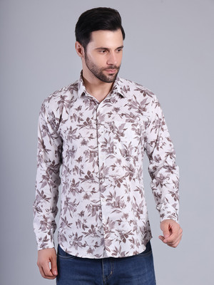RARE CAMEL Men Printed Casual Green Shirt
