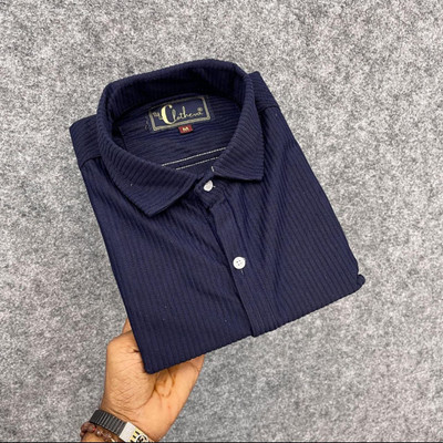 MOXTE Men Solid Casual Blue Shirt