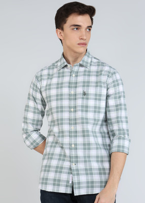U.S. POLO ASSN. Men Solid Casual Green Shirt