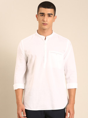 CAVALLO BY LINEN CLUB Men Solid Casual White Shirt