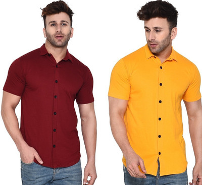 BEYOU FASHION Men Solid Formal Multicolor Shirt(Pack of 2)
