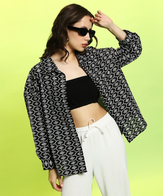 CAMPUS SUTRA Women Solid Casual Black Shirt