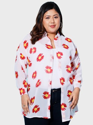 DIMPY GARMENTS Women Printed Casual Red, White Shirt