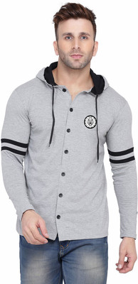 Lawful Casual Men Solid Casual Grey Shirt