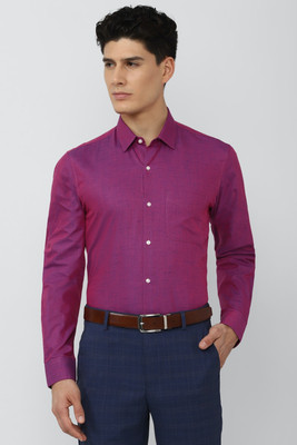 PETER ENGLAND Men Self Design Formal Purple Shirt