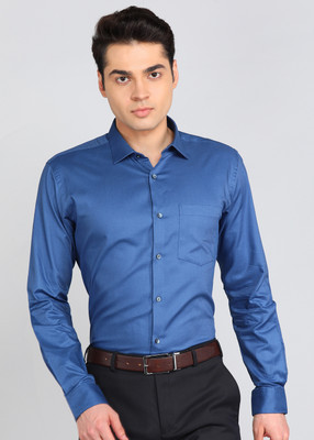 PARK AVENUE Men Printed Formal Dark Blue Shirt