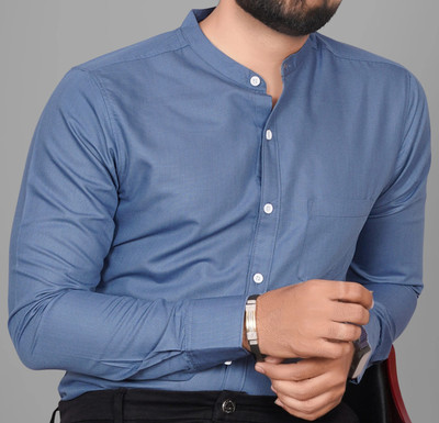 Voroxy Men Solid Formal Grey Shirt