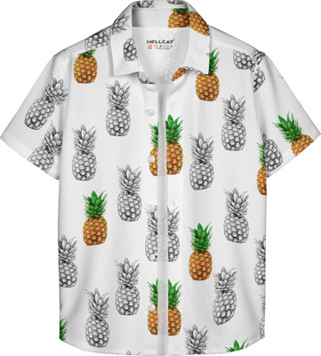 Hellcat Boys Printed Casual White Shirt