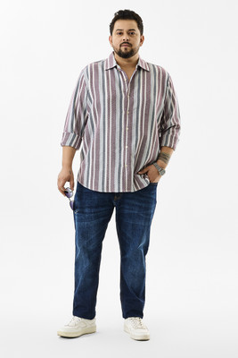 Snitch Men Striped Casual Multicolor Shirt