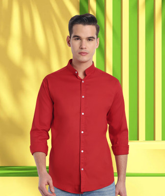 METRONAUT Men Solid Casual Red Shirt