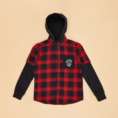 Pantaloons Junior Boys Checkered Casual Red Shirt