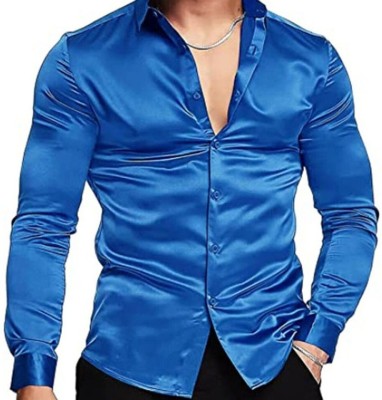 SATADHAR ENTERPRISE Men Solid Casual Blue Shirt