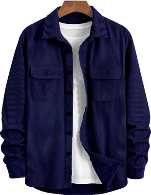 DENEEJA Men Solid Casual Blue Shirt