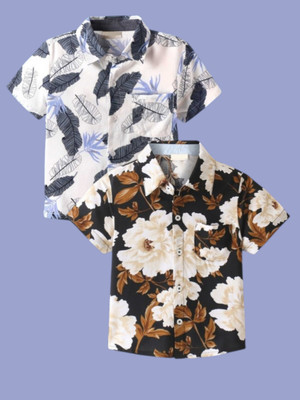 KILLER Boys Printed, Floral Print Casual Black Shirt(Pack of 2)