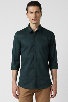 PETER ENGLAND Men Solid Casual Green Shirt