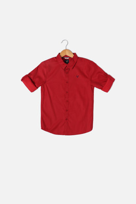 Allen Solly Boys Self Design Casual Red Shirt