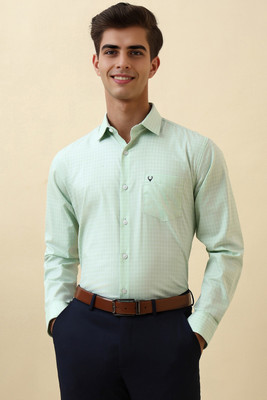 Allen Solly Men Checkered Formal Green Shirt