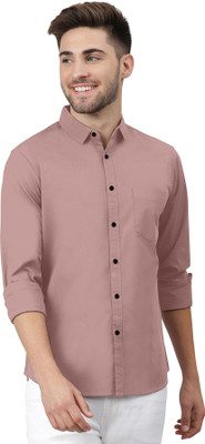 IKON FASHION Men Solid Casual Orange Shirt