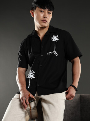Eszett Men Printed Casual Black Shirt