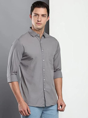 Vilantra Collection Men Solid Casual White Shirt