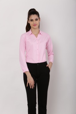 Naksh style Women Solid Formal Pink Shirt