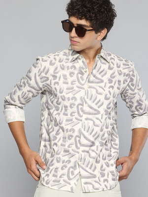 FLYING MACHINE Men Printed Casual Purple Shirt